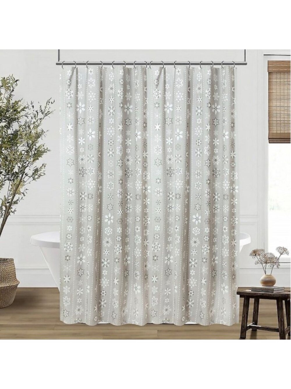 Snowflake Pattern Shower Curtain- St. Nicholas